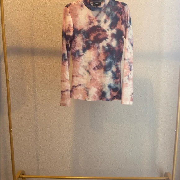 Bardot Tie-Dye Long Sleeve Mesh Top - Picture 2 of 5